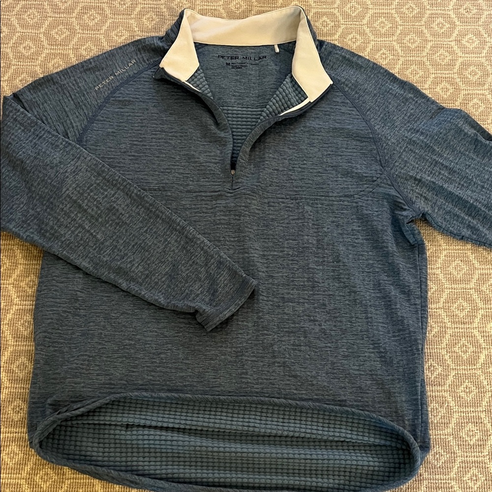 Men’s Peter Millar Navy Quarter-Zip Pullover. 
Size medium. Excellent condition